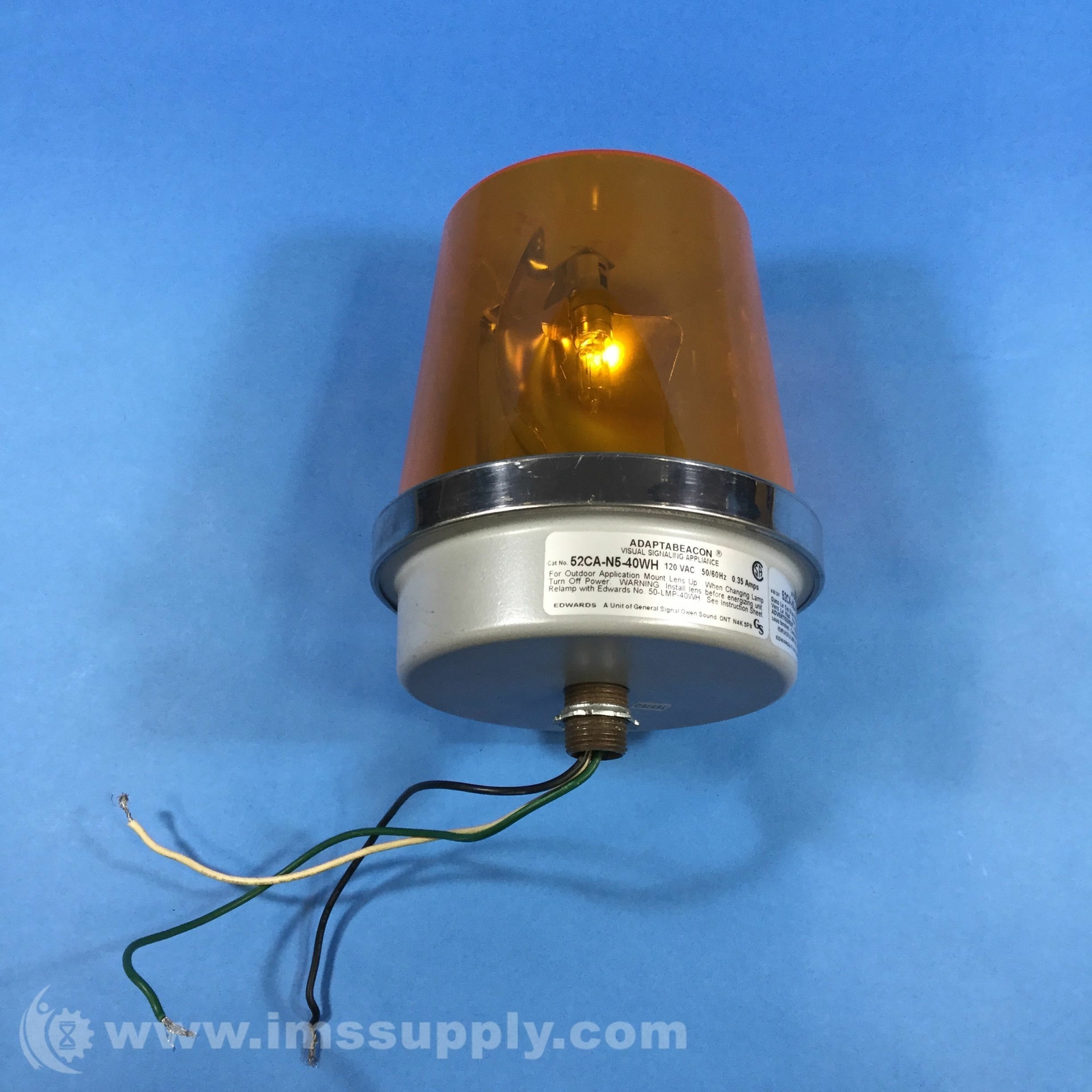 Edwards 52ca-n5-40wh ADAPTABEACON Amber Rotating Light 120v for sale ...