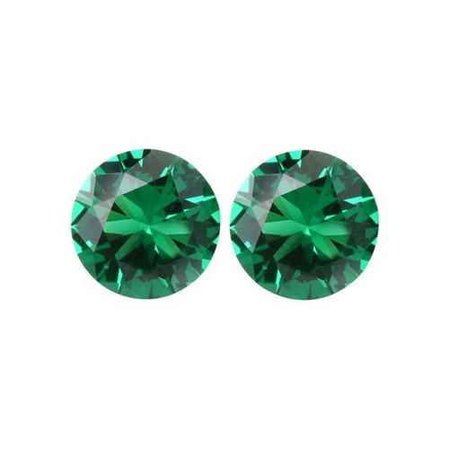 6mm To 10mm Round Synthetic Green Emerald Faceted Calibrated Loose Gemstone - Picture 16 of 24