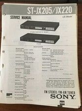 Sony ST-JX205 ST-JX220 Tuner Service Manual Original 