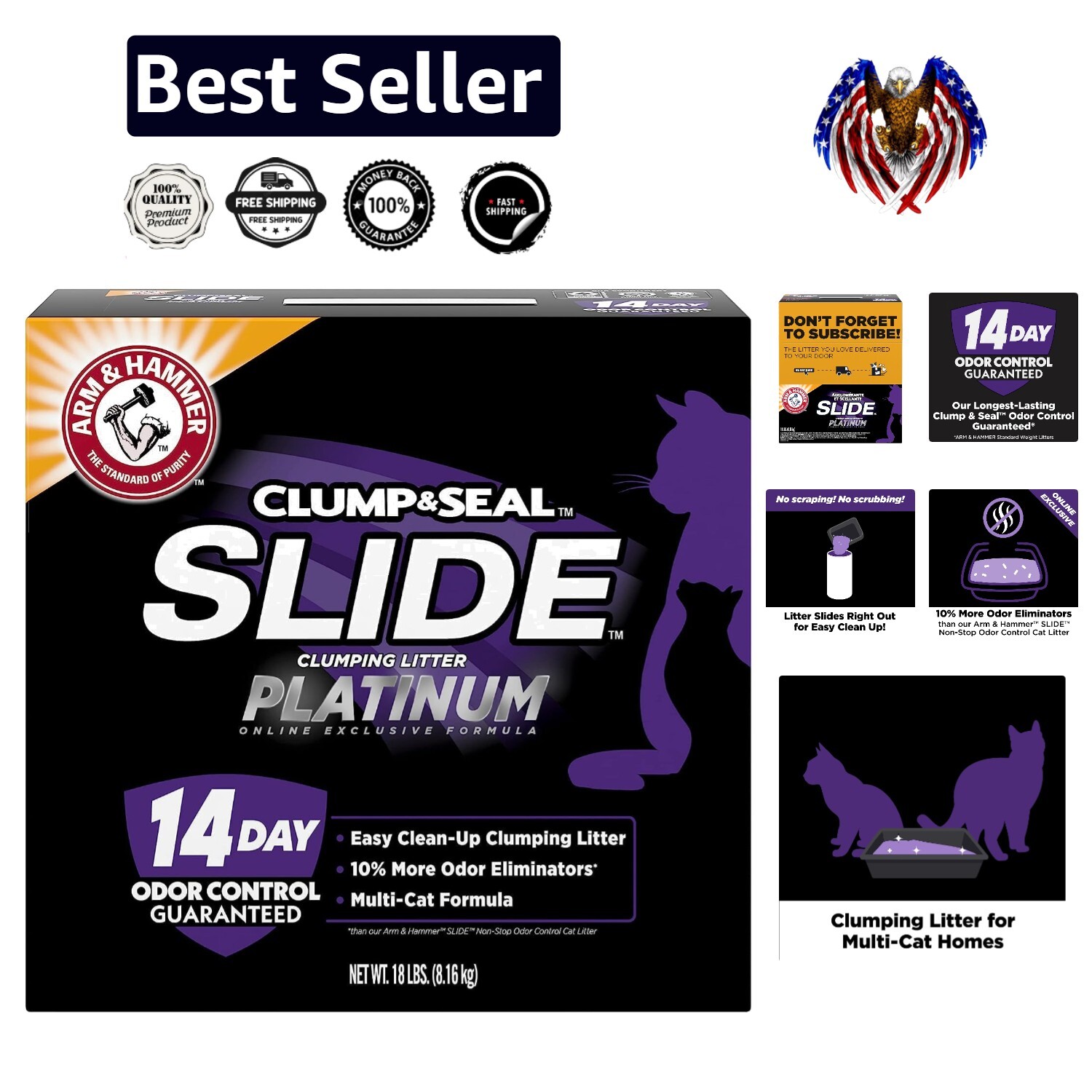 18 lb Arm & Hammer Cat Litter – 99.9% Dust-Free with Fresh Scent for All Breeds