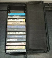 Vintage Large Lot Of 12 Mixed Assorted Music Audio Cassettes Tapes Holder
