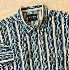 Wrangler Men's Size XL Southwestern Aztec Pearl Snap Relaxed Fit Western Shirt