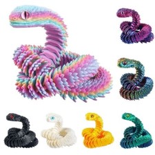 30/45/60cm 3D Printed Snake Toy Realistic Animal Simulation Model  Halloween
