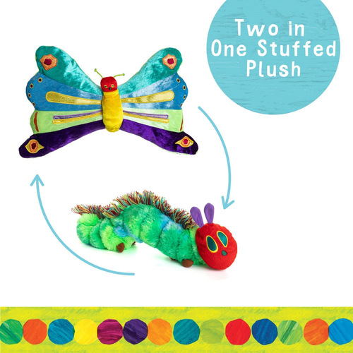 the Very Caterpllar Butterfly Reversible Stuffed Animal Plush Toy, 16",Green - Picture 2 of 7