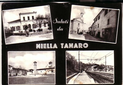 NIELLA TANARO B/W TRAVELLED 1958 GREETINGS VIEWS 
