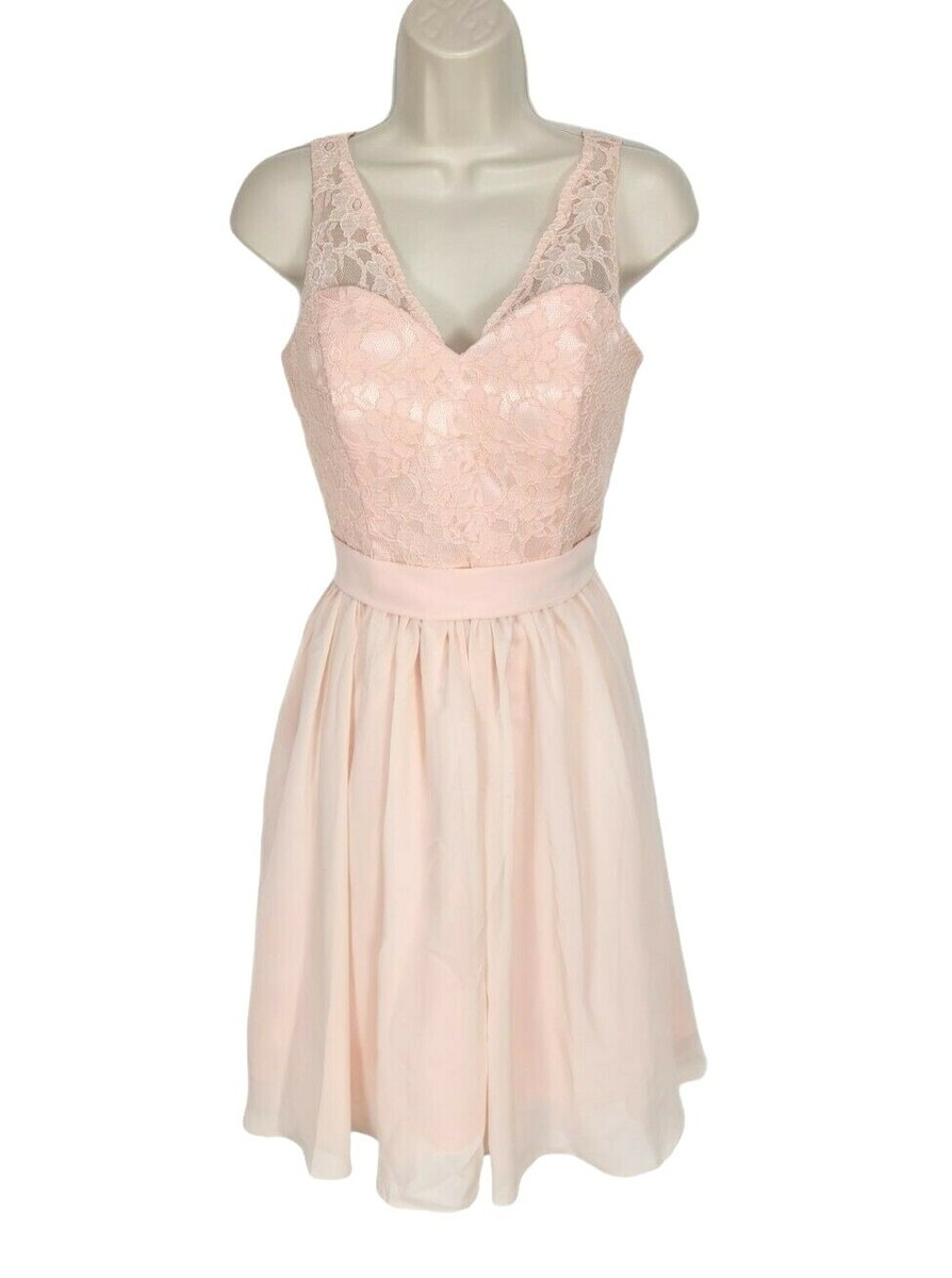 chinese dress ladies V Neck Pink Lace Short Prom Homecoming Dresses, Pink Lace Formal Dress –  Lwt Dress main image 0