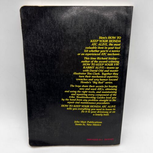 1986 How to Keep Your Honda ATC Big Red Alive Manual Richard Sealey David Old - Picture 2 of 10