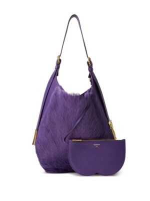 Auth. New BURBERRY Women's Purple CHEESS Medium Leather Travel Shoulder Tote Bag