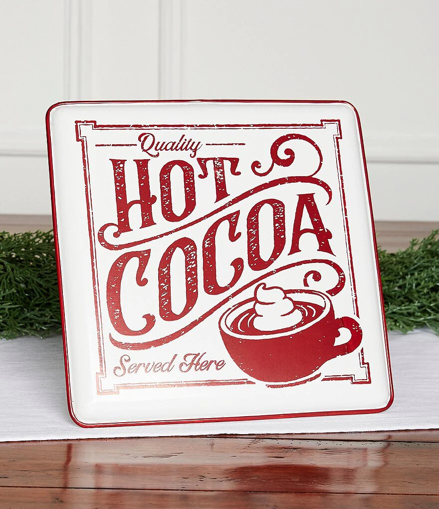 Trimsetter Hot Cocoa Stand Up or Hang Vintage Style Metal Sign