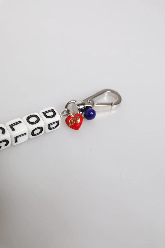 Pulsera DOLCE & GABBANA Plata Latón Cadena Dados Logo Adornado Dije 900usd Foto 4 de 4