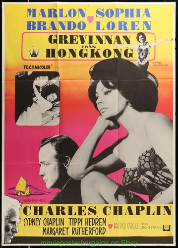 A COUNTESS FROM HONG KONG MOVIE POSTER Swedish SOPHIA LOREN MARLON BRANDO