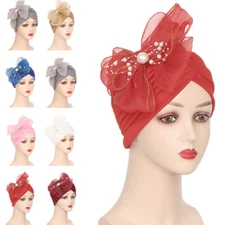 Muslim Women Flower Hat Turban Hijab Chemo Cap Hair Loss Bonnet Wrap Headscarf