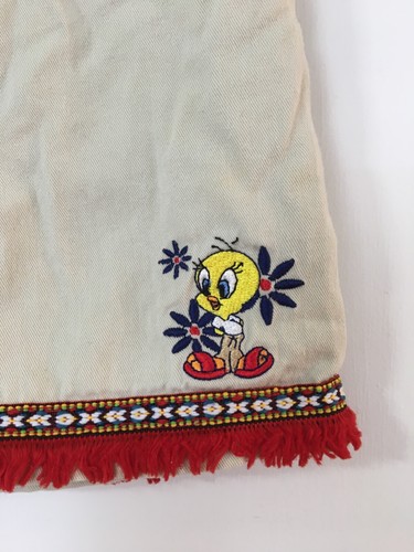Looney Tunes Girl’s Shorts Size 7-8 Khaki Tan Tweety Bird Vintage Cartoons - Picture 3 of 9