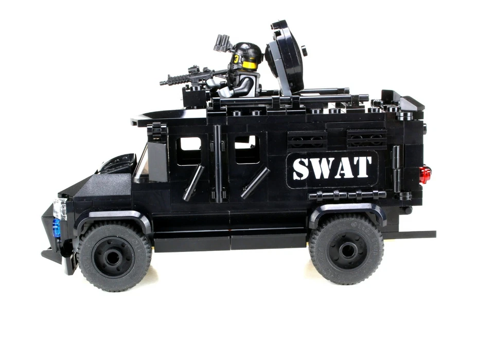 SWAT Truck police armored vehicle made w/ real LEGO® bricks and minifigs - Image 3 of 4