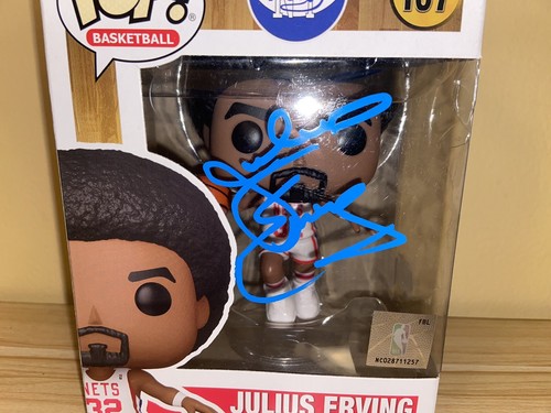 Julius Erving Nets 76ers HOF Autographed Signed Funko POP Beckett COA #107 - Picture 3 of 11