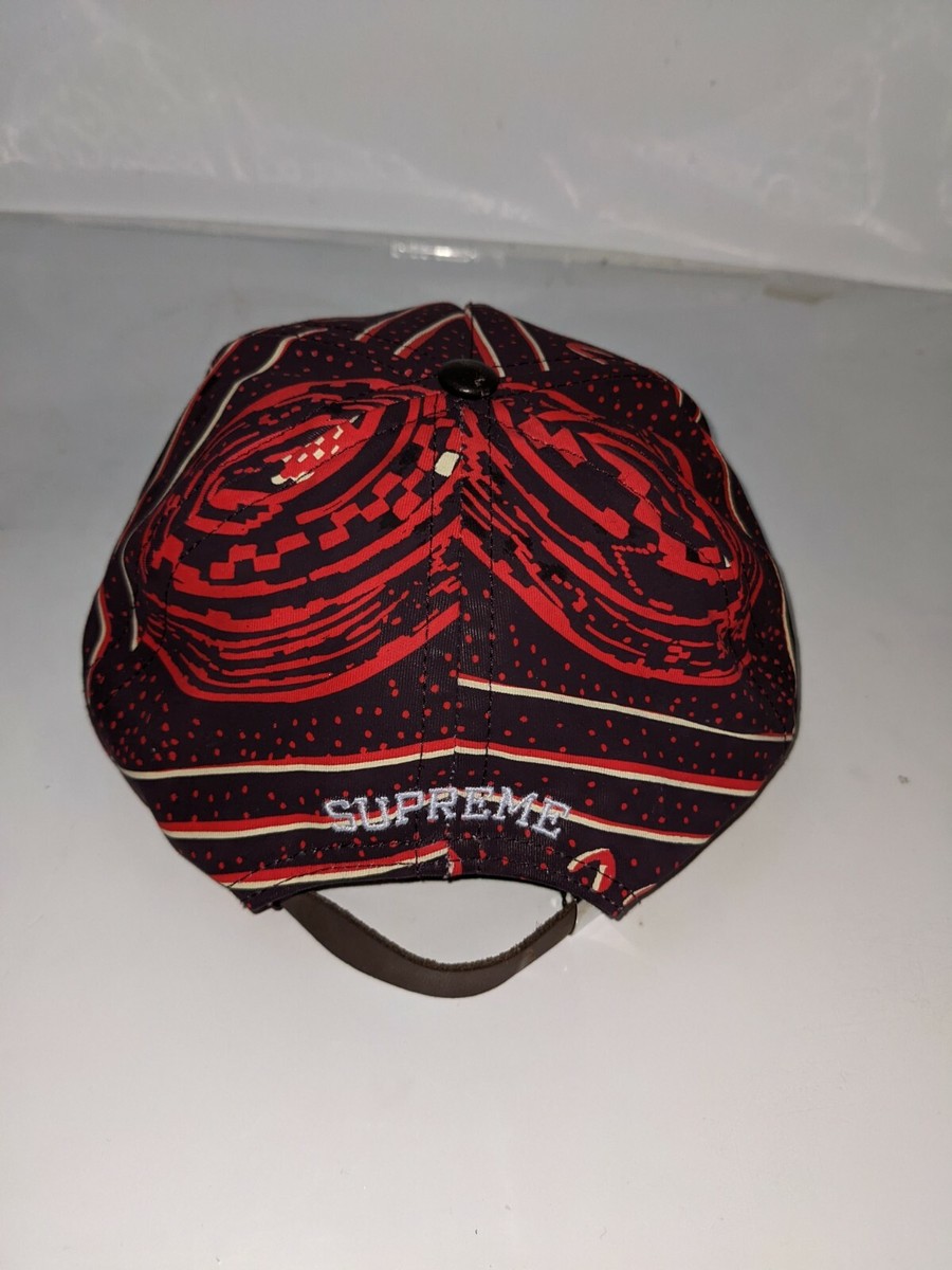 Supreme Cairo Five 5 Panel Hat Snapback Burgundy Red Leather Camp