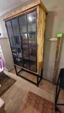 VETRINA MADIA CREDENZA DESIGN VINTAGE INDUSTRIALE FERRO LEGNO CHIC ETNICO CASA