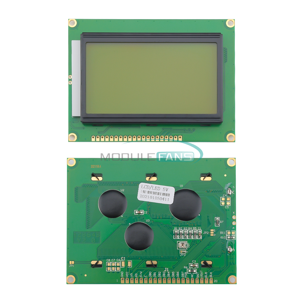 5V 12864 LCD Display Module 128x64 Dots Graphic Matrix LCD Blue