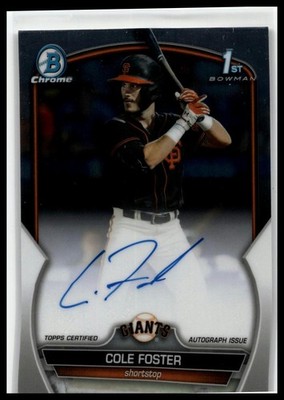 2023 Bowman Draft #CDA-CF Cole Foster Chrome Prospect Autographs