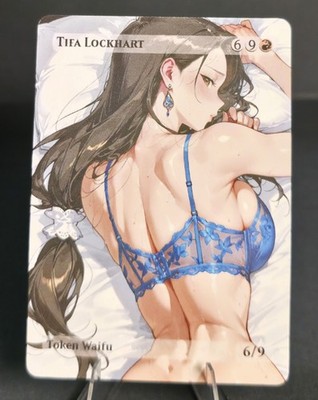 Tifa Lockhart Waifu the Gathering, Custom Anime Waifu Final Fantasy Trading Card