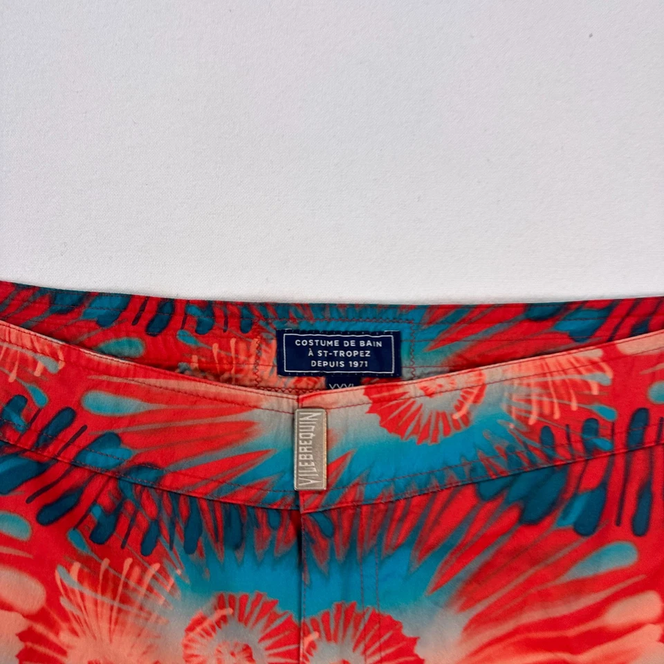 Vilebrequin Pantalones Cortos de Natación para Hombres 3XL Rojo Paisley Board Shorts Forrados Playa Hawaiana Foto 4 de 4