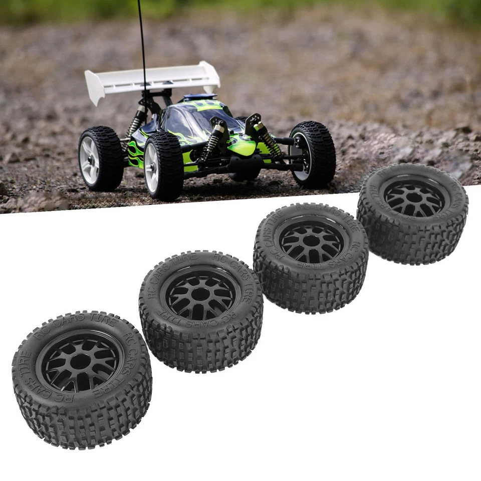 4Pcs RC Reifen Set Black Rubber Universal Truck Wheel Für 1:14 1:16 1:18 FO - Bild 3 von 4