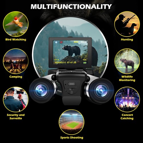 2.4" LCD Digital Binoculars with Camera for Adults, 12x32 48MP 2.5K Video... - Picture 4 of 7