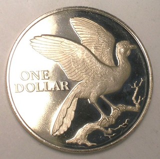 1973 Trinidad & Tobago One 1 Dollar Cocrico Bird Coin Proof