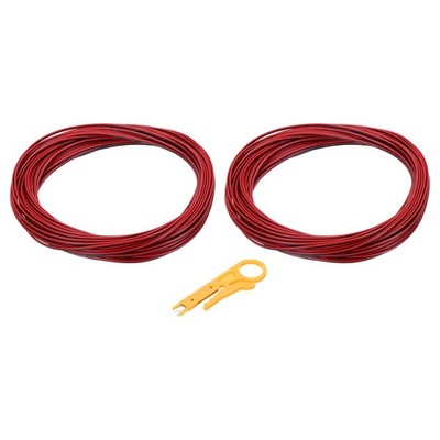 28 Gauge 2-Conductor Electrical Wire, Tinned Copper 25Ft/7.5M 300V Cable, 2 Pack