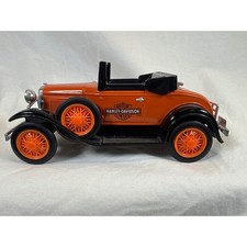 Liberty Harley-Davidson Model A Roadster Die-Cast Coin Bank Orange Black