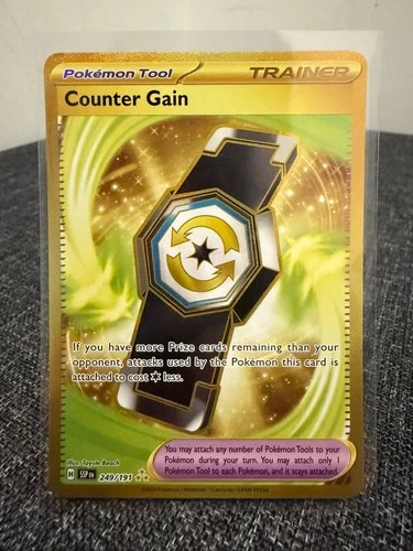 Counter Gain 249/191 Pokemon Surging Sparks Hyper Rare Gold Near Mint