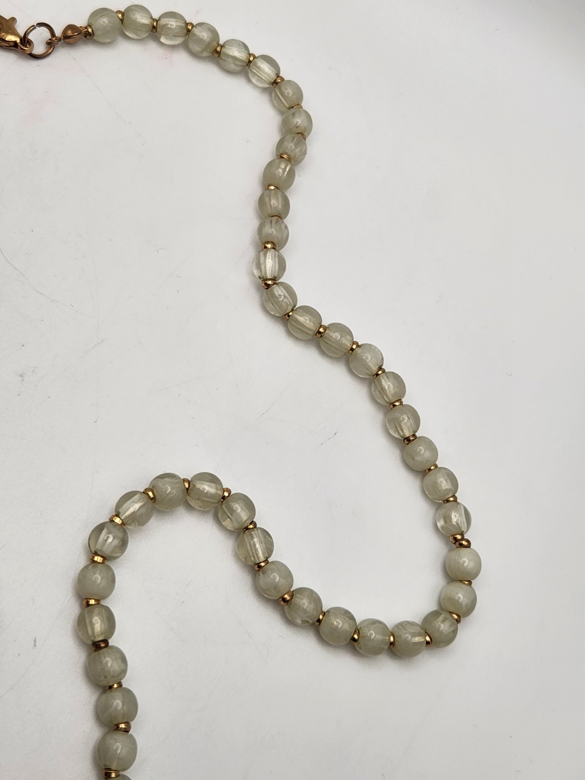 Signed C1946 Agate Stone Bead And Rhinestone Frin… - image 10