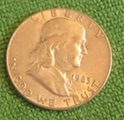 1963-D Franklin Half Dollar, Silver Coin, 90% Silver, vg