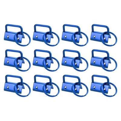 12Pcs 25mm Key Fob Hardware with Keychain Ring for Webbing Blue