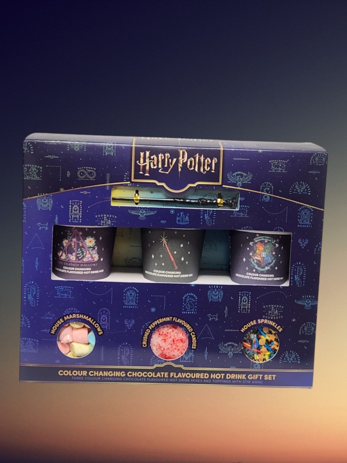Juego de regalo de chocolate caliente que cambia de color Harry Potter con varita mágica