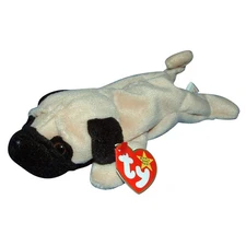 Ty Beanie Baby Pugsly - MWMT (Dog Pug 1996)