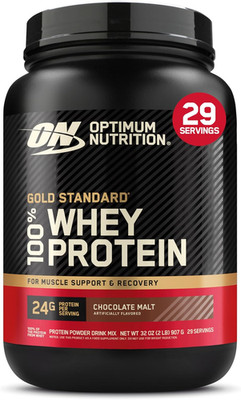Gold Standard 100% Whey Protein Powder, Chocolate Malt, 2 Pound (Packaging May V