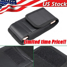 Vertical Cell Phone Holster Pouch Wallet Case With Belt Clip For iPhone Samsung