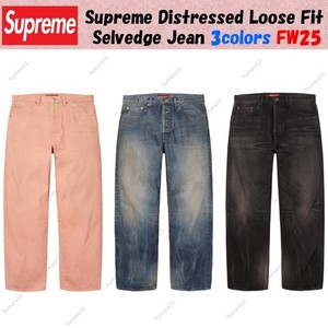 パンツ SupremeDistressed Loose Fit SelvedgeJean Supreme Distressed Loose Fit Selvedge Jean Washed Black