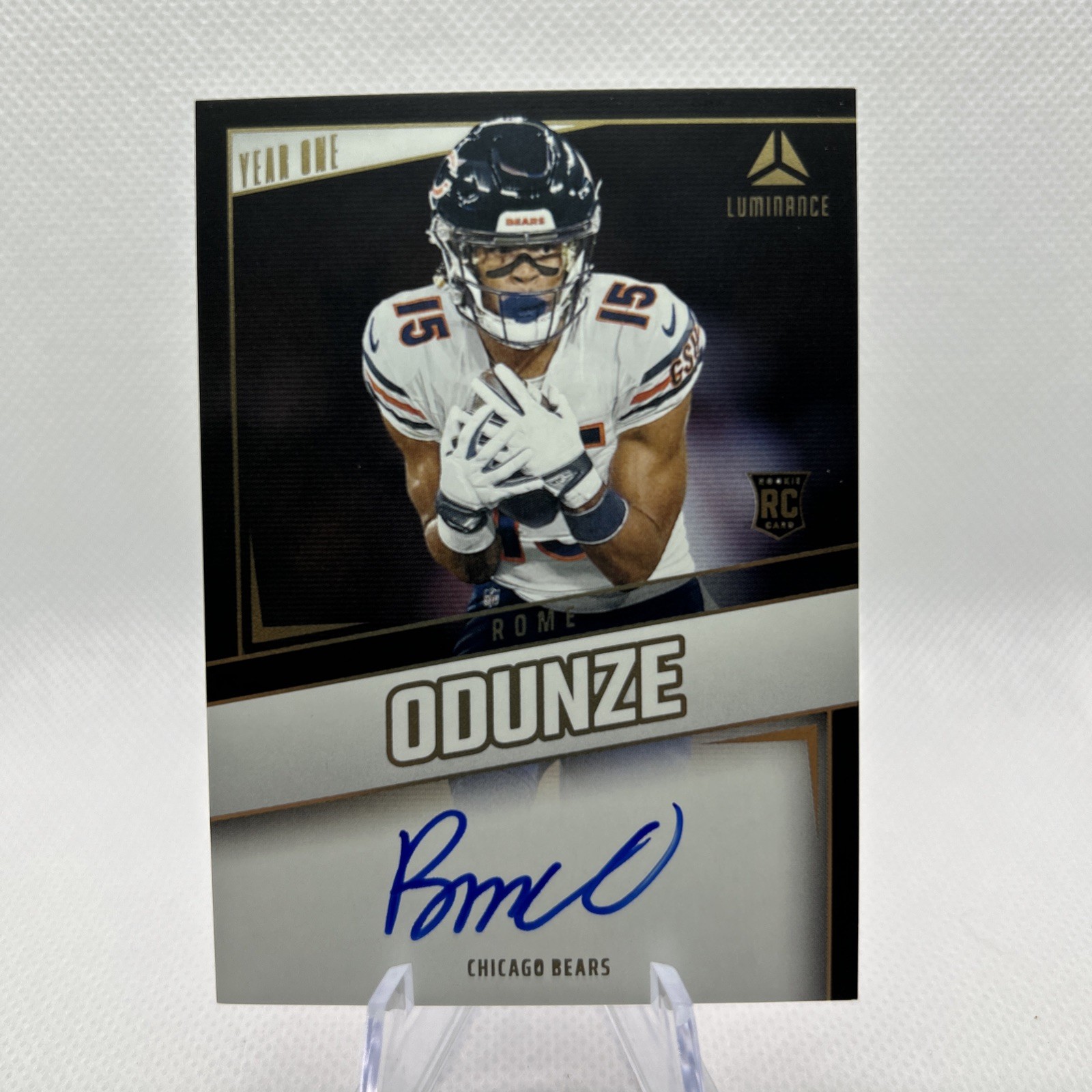 2024 Panini Luminance - Year One Signatures Rome Odunze #YOS-RDE (RC) On Card