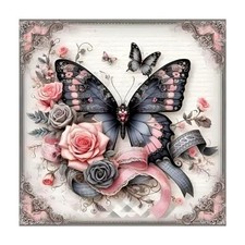 Butterfly Diamond Art Kits for Adults - 5D Full Drill Round Diamond Painting