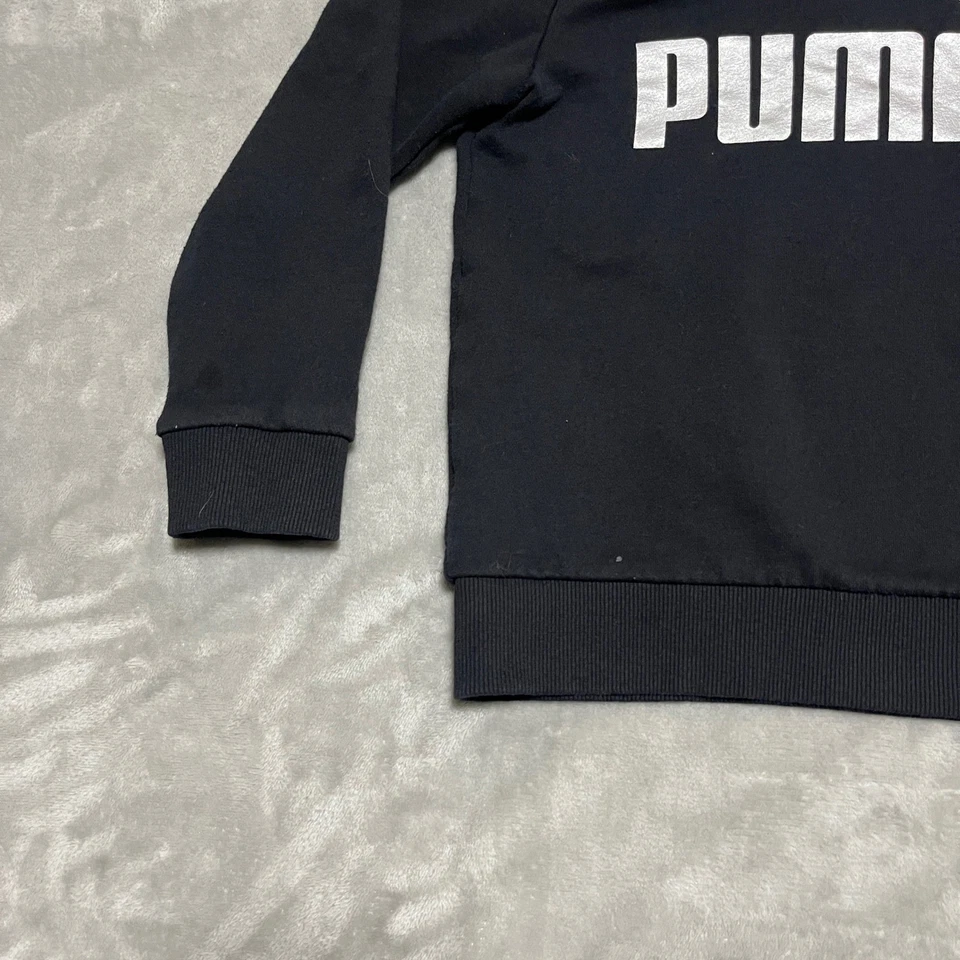 Puma Niños Sudadera con Capucha Negra con Logo Blanco Niñas Talla Pequeña 7/8 Foto 3 de 4