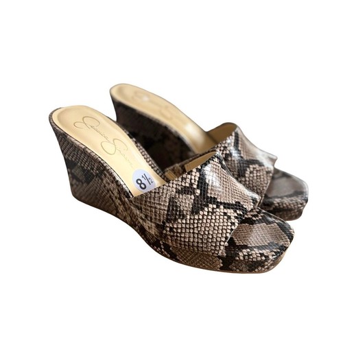SANDALIAS PLATAFORMA JESSICA SIMPSON ESTAMPADO SERPIENTE CUÑAS TALLA. 8,5 NUEVO - Imagen 4 de 7