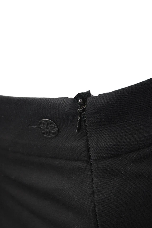 Pantalones cónicos Rena Lange para mujer costura frontal tiro medio cremallera lateral negros talla 8 Foto 4 de 4