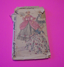 VTG 1960s Simplicity Sewing Pattern 4862 Girls Colonial  Puritan Costume Size 8