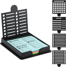 Sticky Note Holder with Stencils and Pos-It Notes, 3x3 Inch, Black