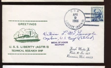 William McGonagle US Navy 1967 Israel War MOH Recipient  Signed Cover DC3891