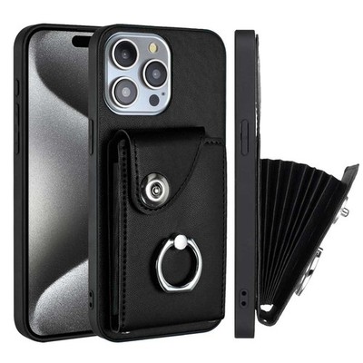 For Various Phone 7 Cards Pocket Leather Wallet Case Ring Holder Cover Stand Hot