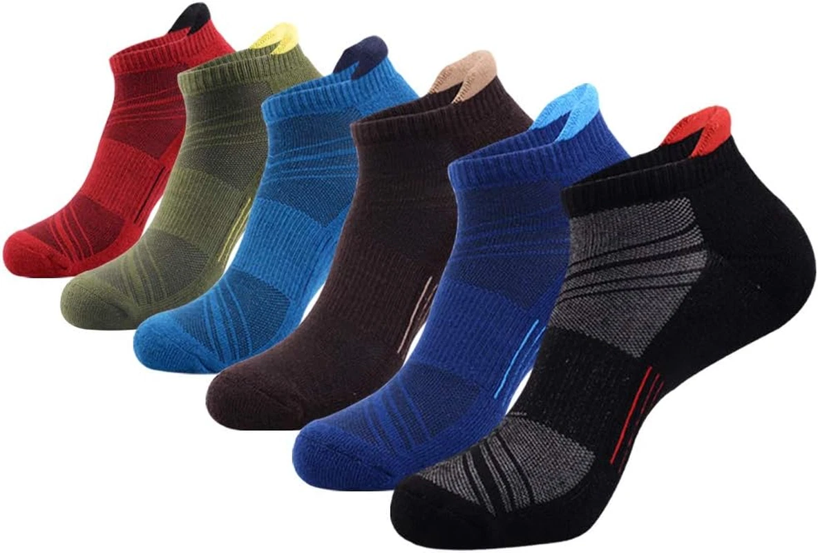 Men's Comfort Cushion Ankle Socks - 6 Pack Athletic Tab Socks