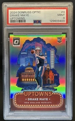 2024 Panini Donruss Optic Drake Maye Uptowns RC SP Rookie SSP #4 Patriots PSA 9